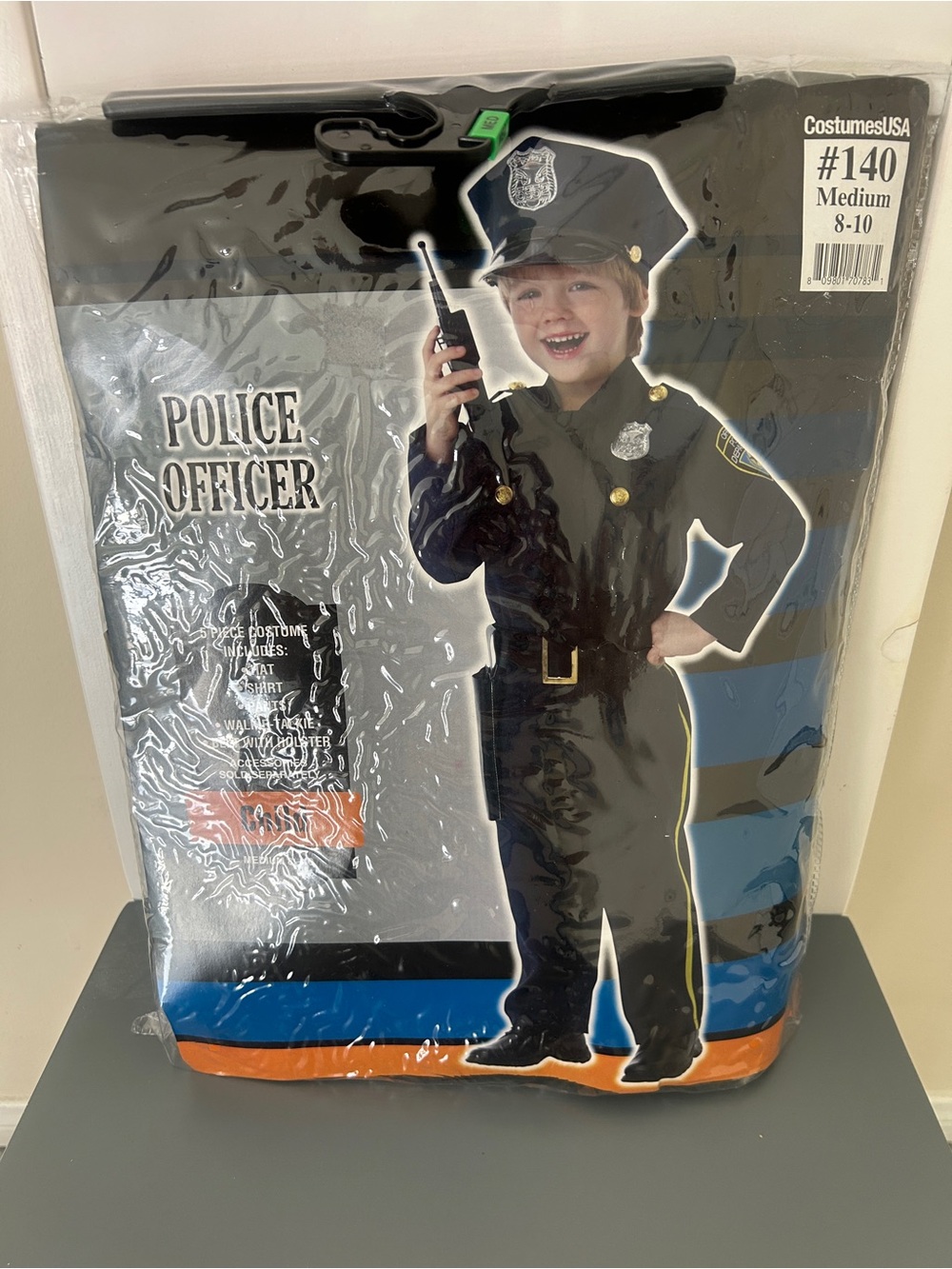 Kids Police Officer Costume - Black (Medium 8-10)